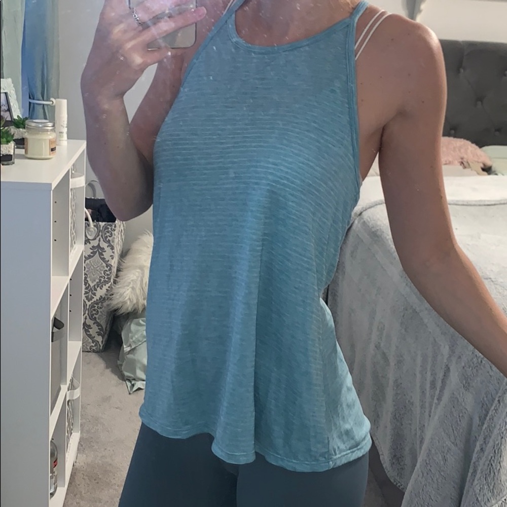 Blue and white tank top